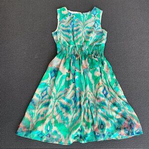 NWOT XS Zara Dress, Green Floral With Cream Lace on the Back